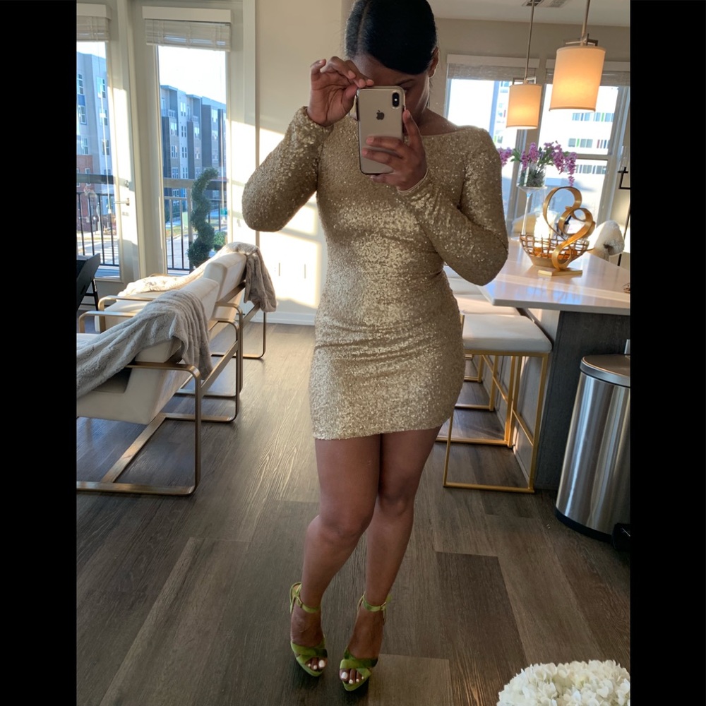 Gold Sequin mini dress